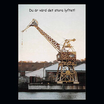 Giraff-kran -  . . Det stora lyftet!. - Vykort A5