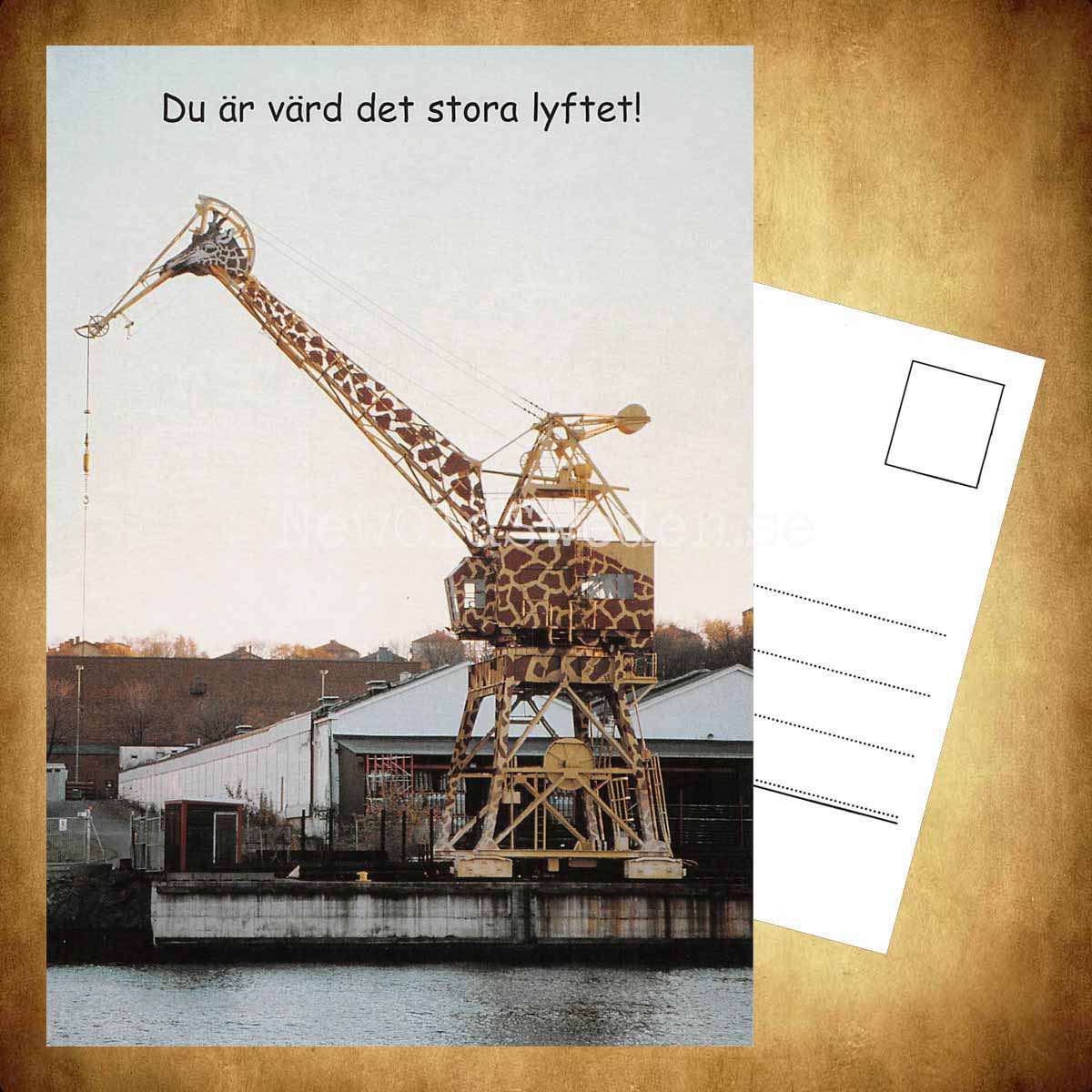 Giraff-kran -  . . Det stora lyftet!. - Vykort A5 - 3