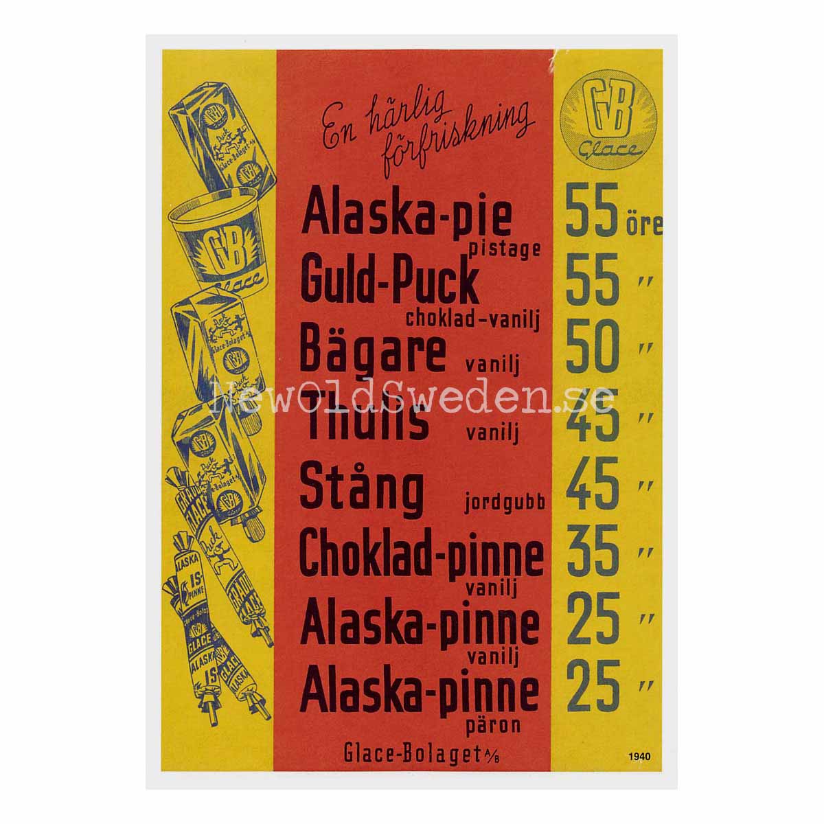 GB-Glass 1940 - Nr: 1 av 5 - Vykort A5 - 4