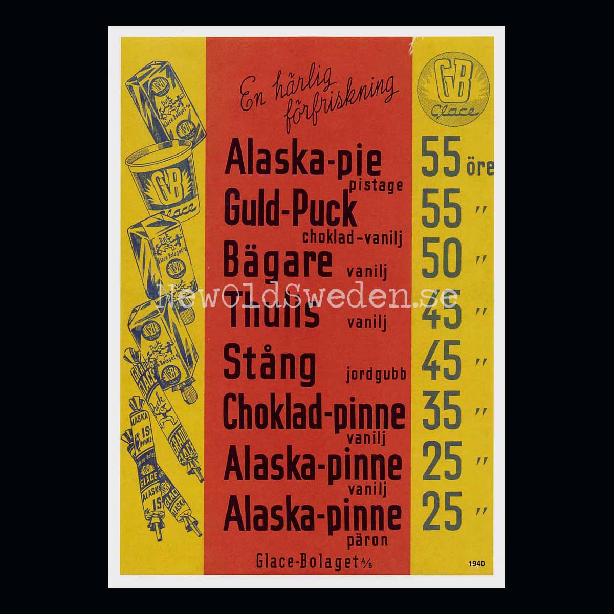 GB-Glass 1940 - Nr: 1 av 5 - Vykort A5