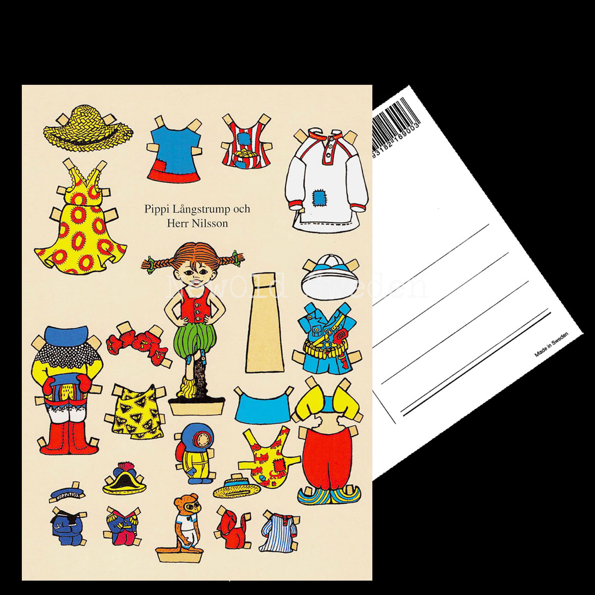 Pippi Långstrump Klippkort Ingrid Vang Nyman 325 NEWOLDSWEDEN.se