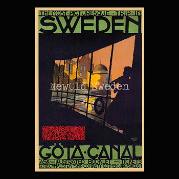 Göta Canal Sweden 1931 Göta Kanal - Vykort 12 x 18 cm