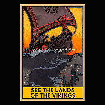 SEE THE LANDS OF THE VIKINGS 1920-talet - Vykort 12 x 18 cm