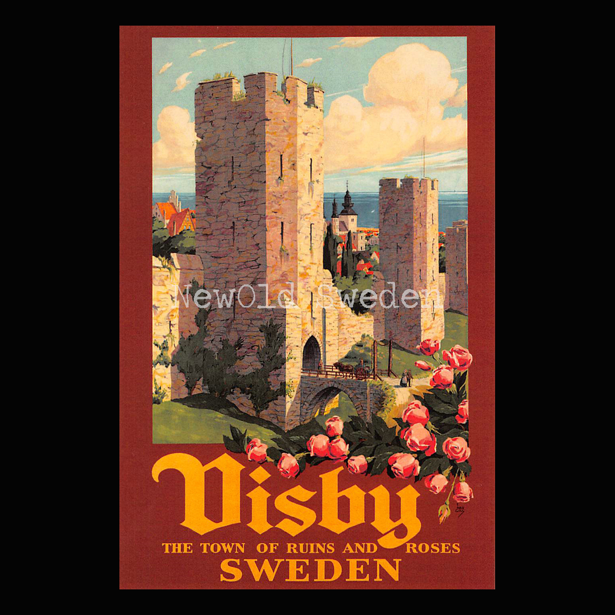 Visby town, ruins and roses Sweden 1920-talet