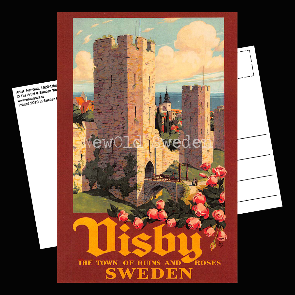 Visby town, ruins and roses Sweden 1920-talet - 3
