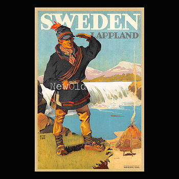 Lappland Same Sweden 1920-talet - Vykort 12 x 18 cm