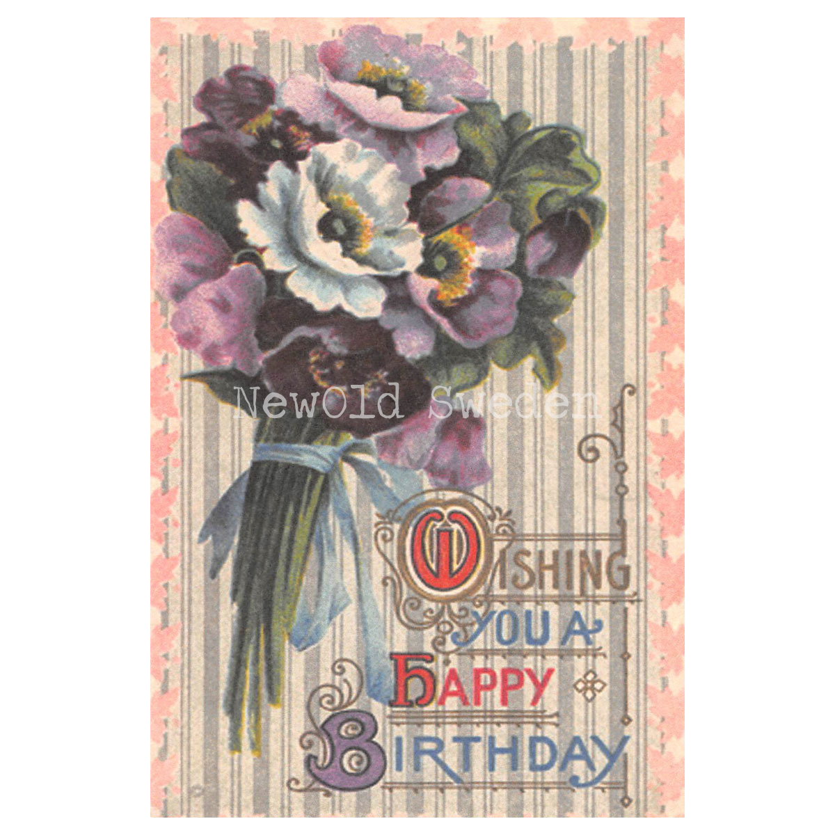 Happy Birthday Vintage Nr: 16 - Vykort 10 x 15 cm - 425 - 4
