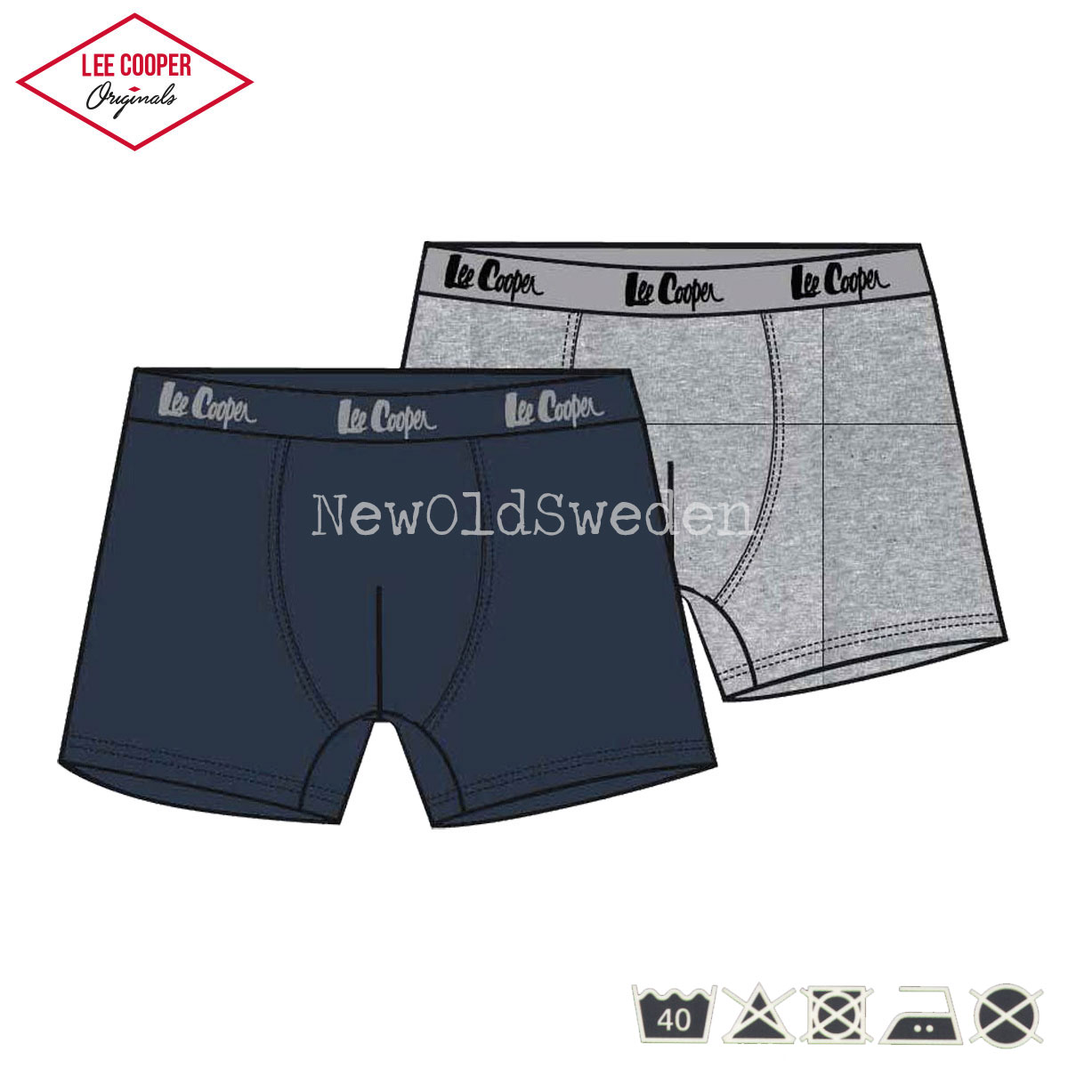Boxershorts 2-pack - Stl. L - Marin & Grå - Lee Cooper Originals - 8000 - 2