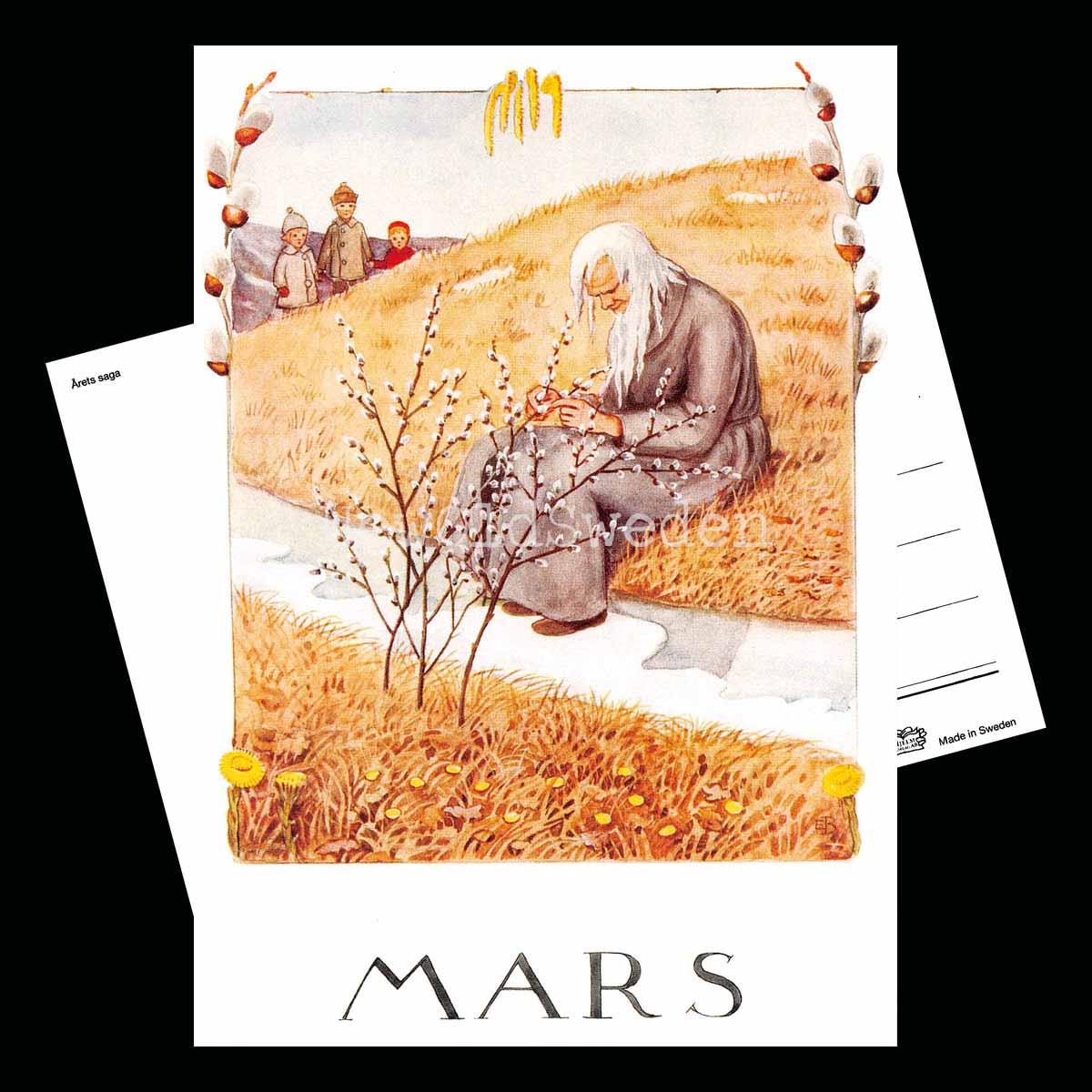 Mars Månadskort Elsa Beskow - Vykort - 1850 - 2