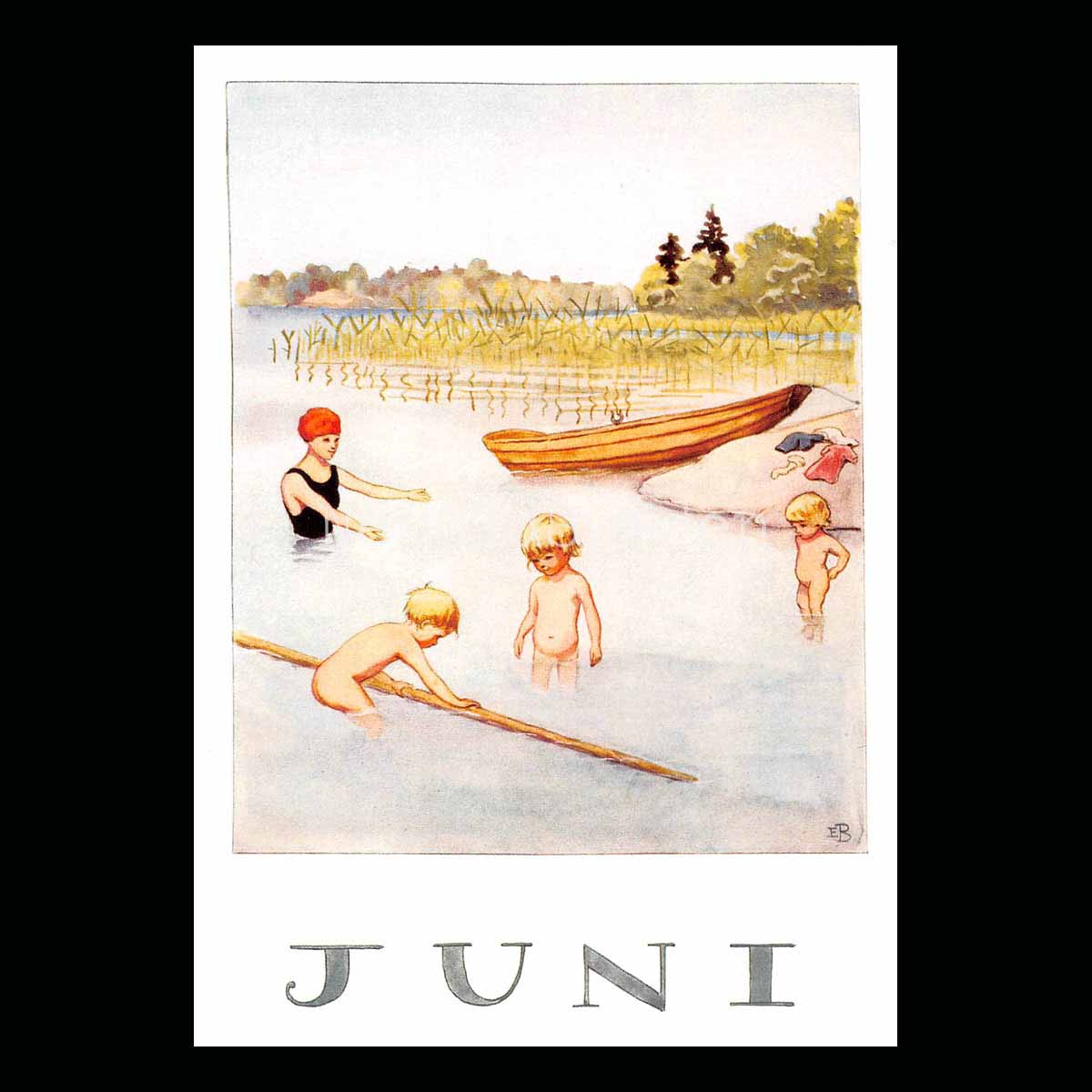 Juni Månadskort Elsa Beskow - Vykort - 1850