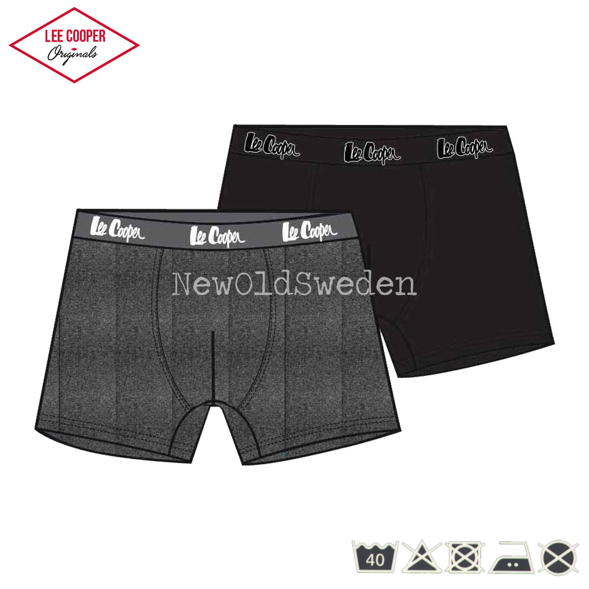 Boxershorts 2-pack - Antracit & Svart - Lee Cooper Originals - 8000 - 2