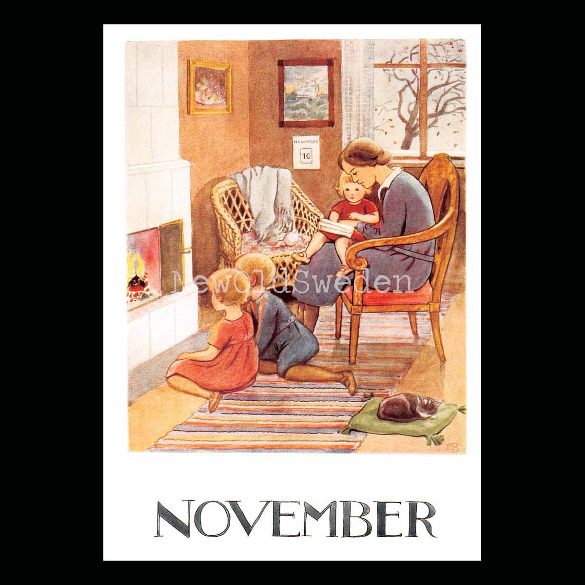 November Månadskort Elsa Beskow - Vykort - 1850