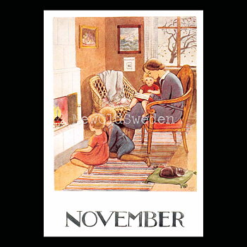 November Månadskort Elsa Beskow - Vykort - 1850