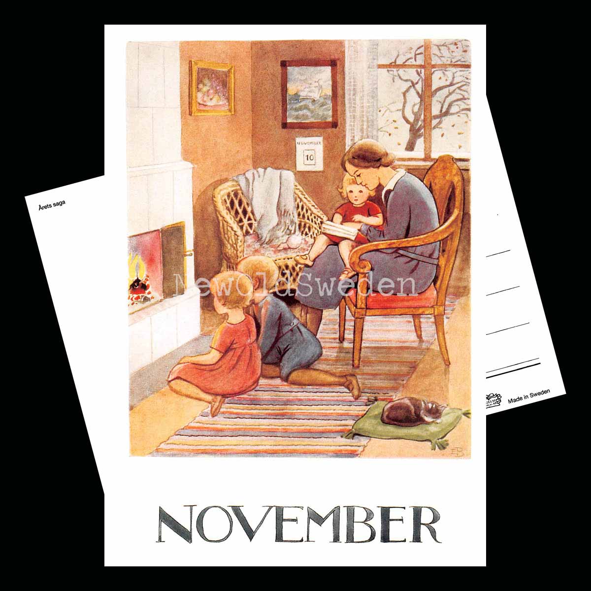 November Månadskort Elsa Beskow - Vykort - 1850 - 2