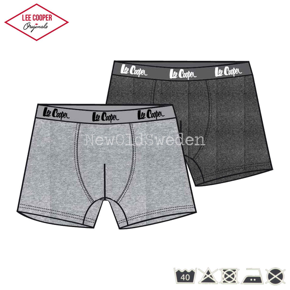 Boxershorts 2-pack - Ljusgrå & Antracit - Lee Cooper Originals - 8000 - 2
