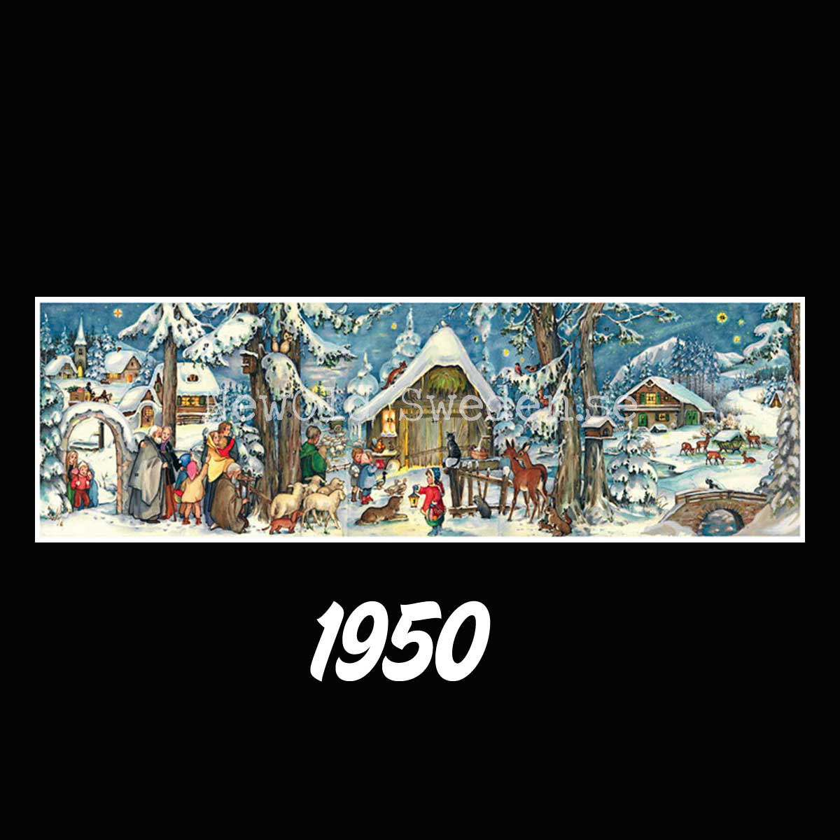 Advenskalender Julstall 1950 Retro Nostalgi