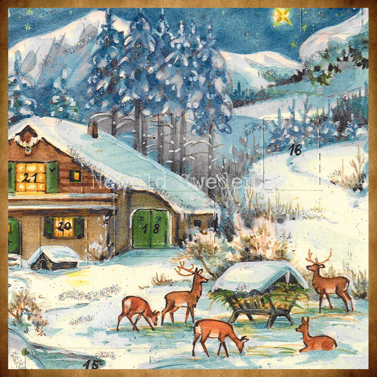 Advenskalender Julstall 1950 Retro Nostalgi - 4
