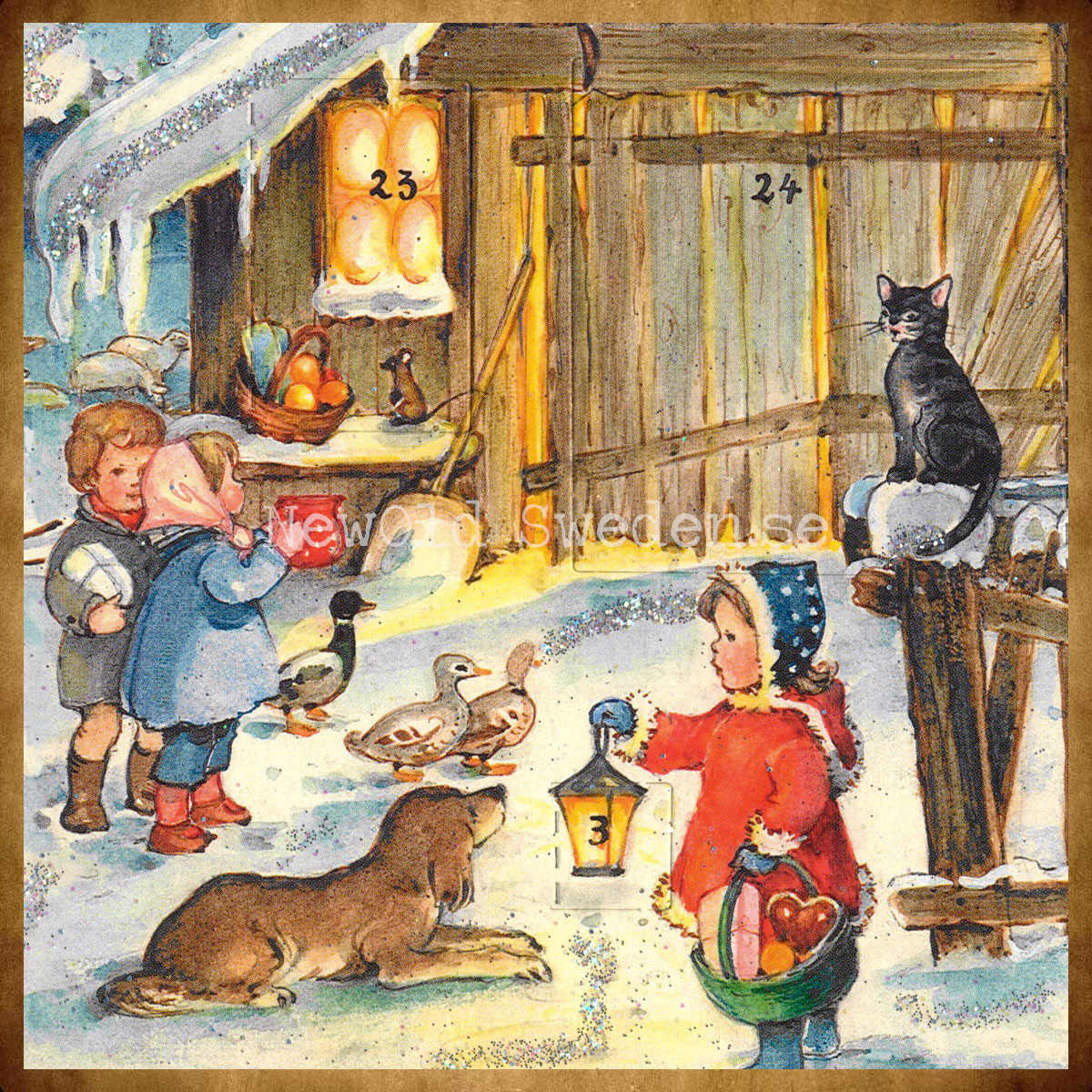 Advenskalender Julstall 1950 Retro Nostalgi - 3