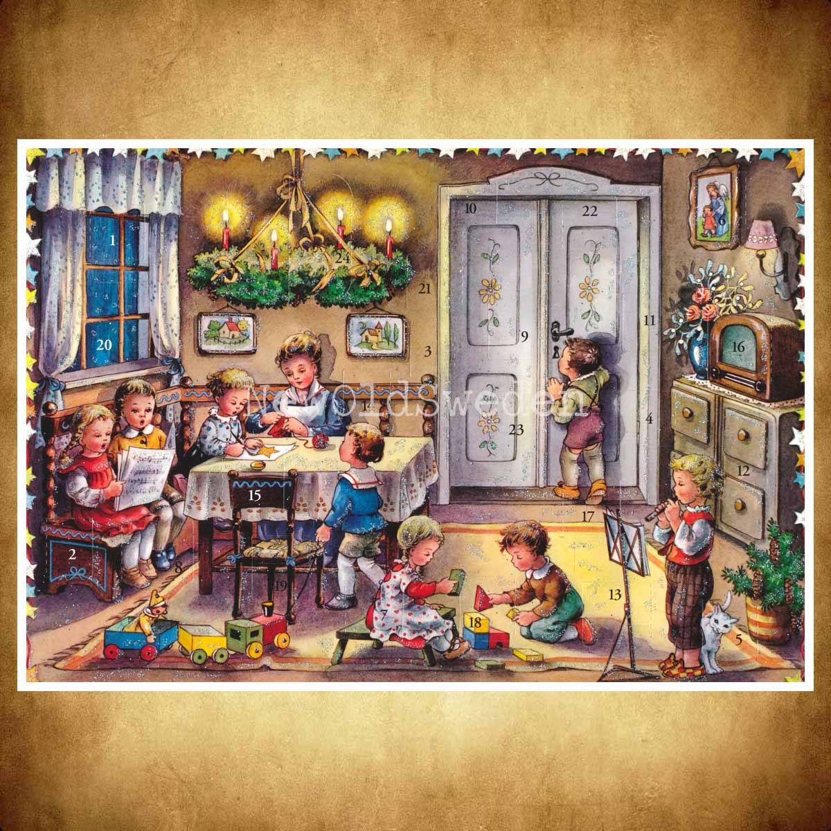 Adventskalender Retro Nostalgi Änglar & Barn - Lore Hummel - 3