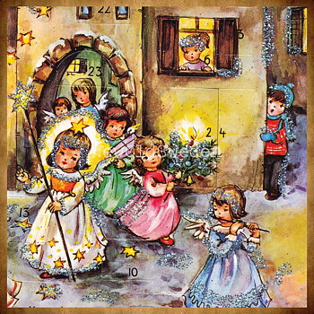 Adventskalender Retro Nostalgi Änglar & Barn 1980 - Lore Hummel