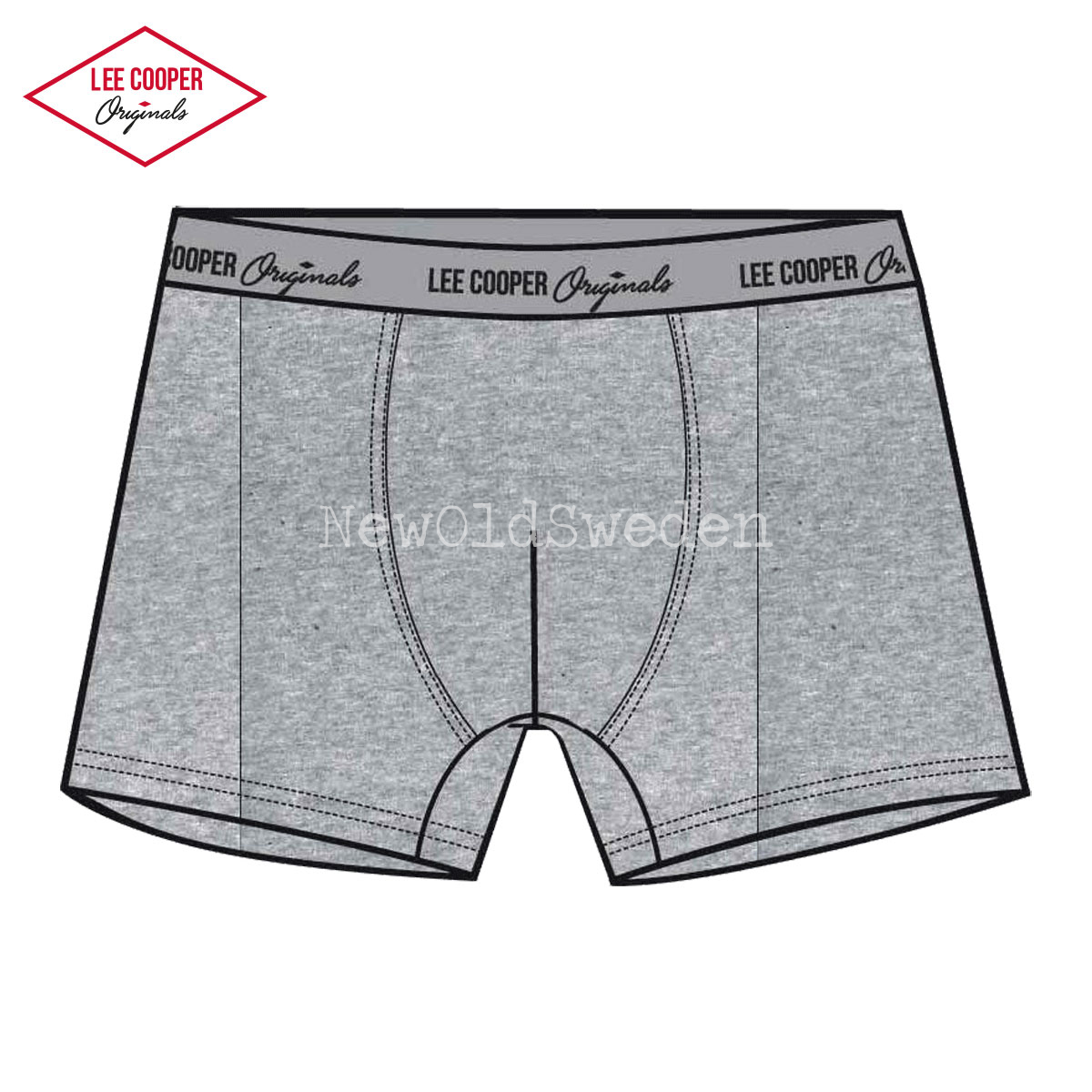 Boxershorts 1-pack - Stl. XXL - Ljusgrå Lee Cooper Originals - 1900