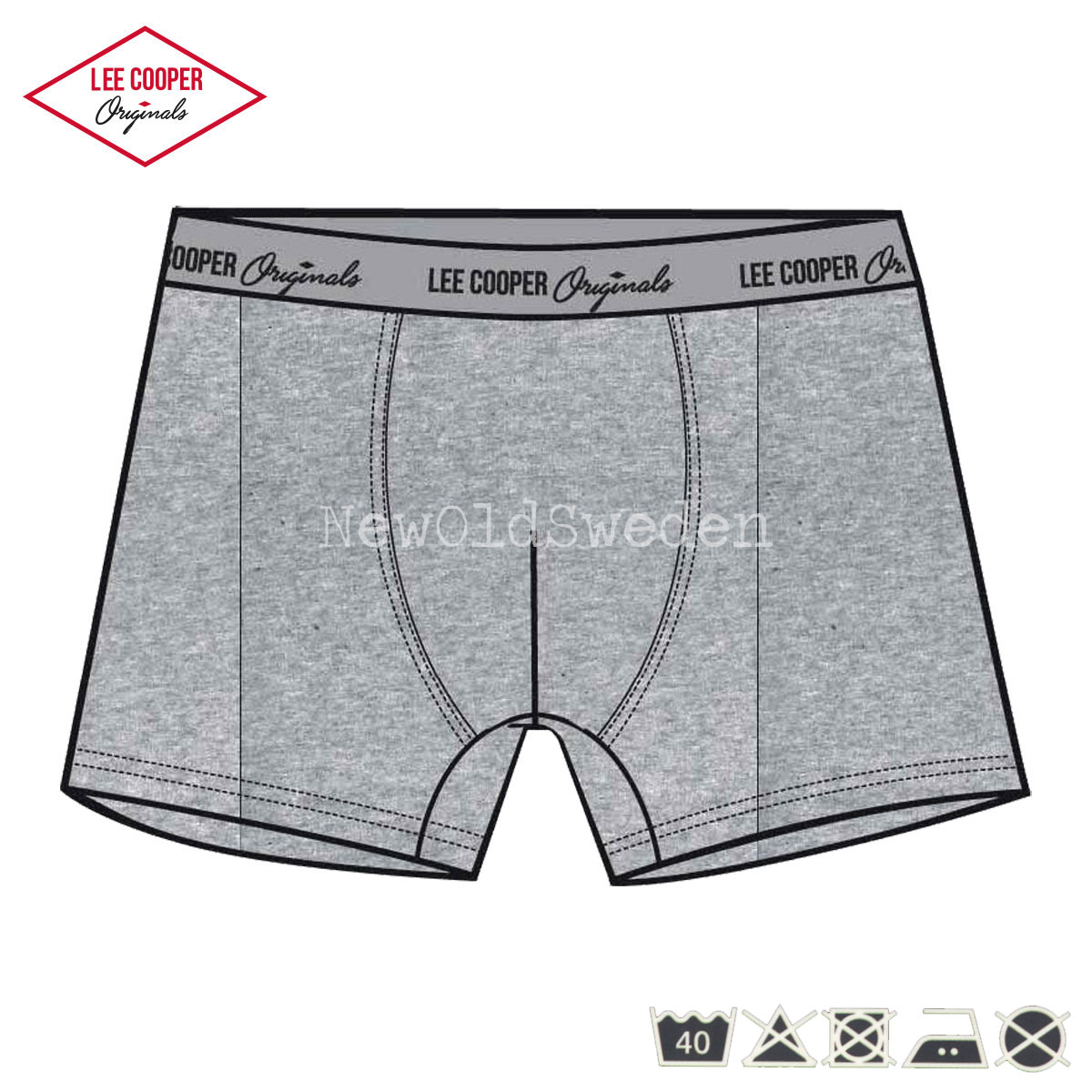 Boxershorts 1-pack - Stl. XXL - Ljusgrå Lee Cooper Originals - 1900 - 2