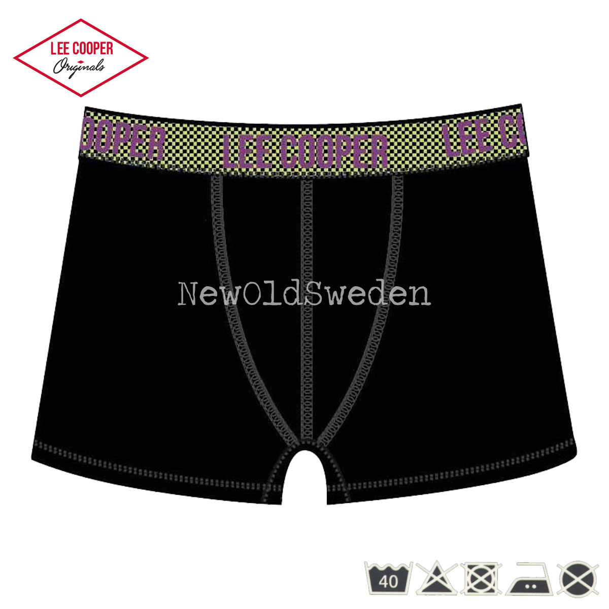 Boxer 1-pack - Stl. X-Large - Svart/Lila Lee Cooper Originals - 2200 - 2