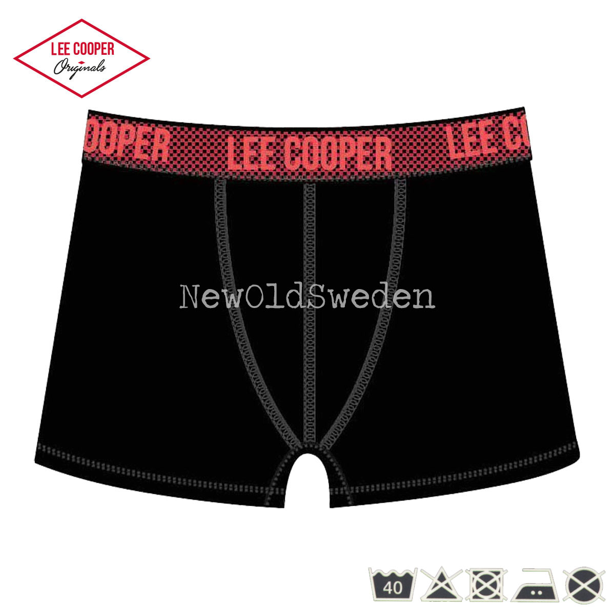 Boxer Svart/Cerise XX-LARGE Lee Cooper Originals - 2200 - 2