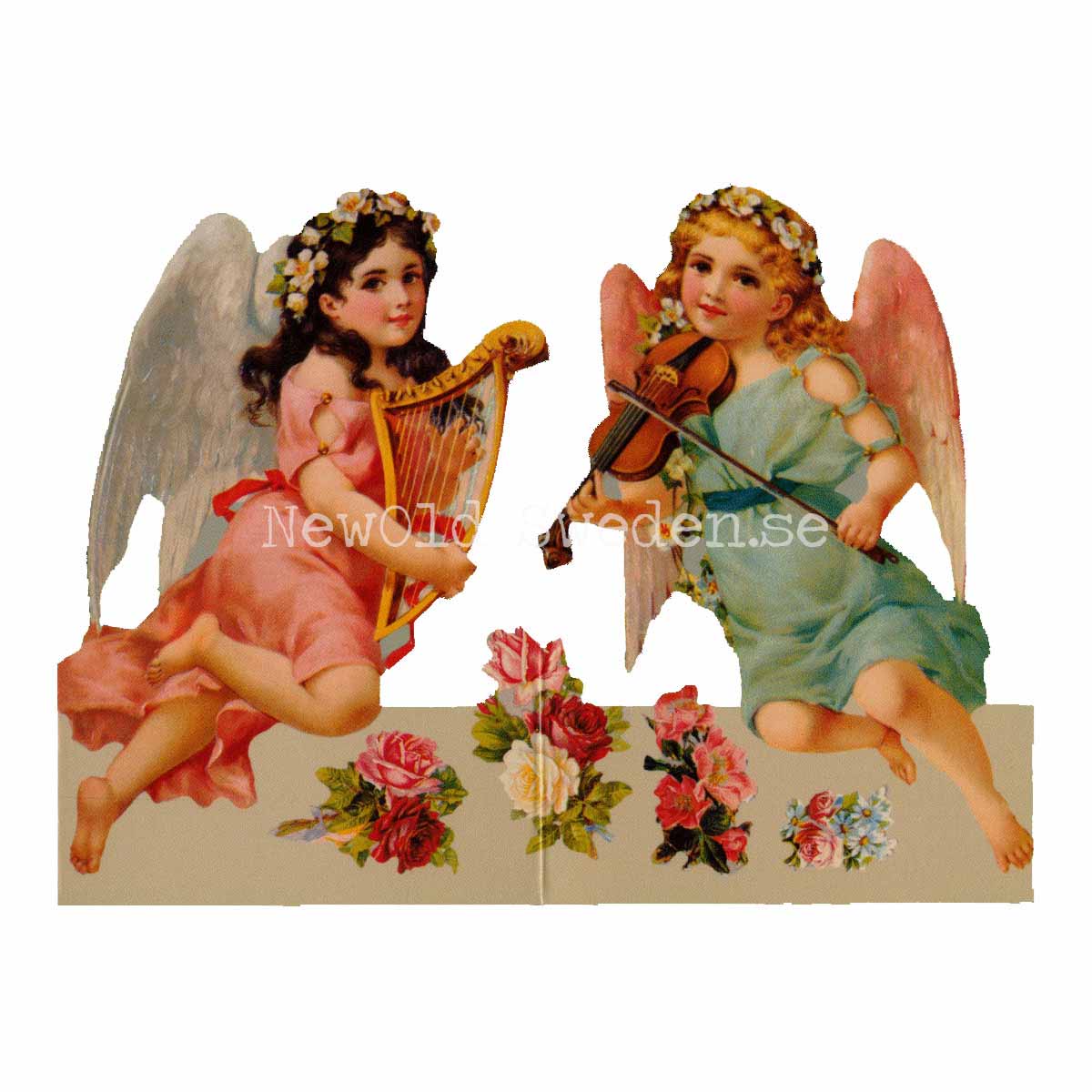 Pappersrader Skyddsänglar med instrument - 68 x 12.5 cm - R08 - 3