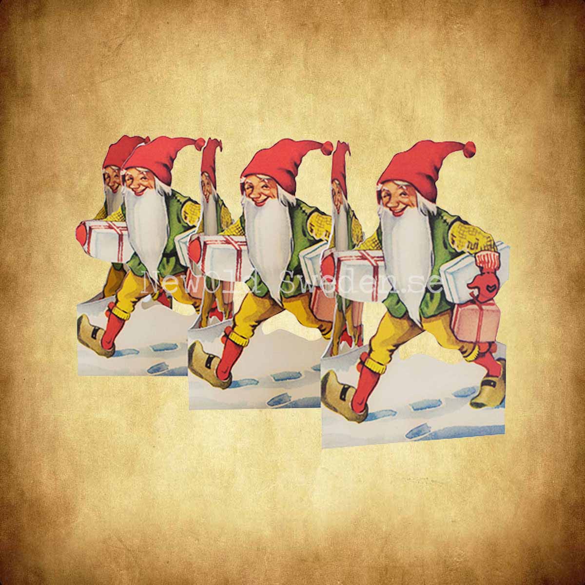 Pappersrad Tomte julklappar16.5 x 65 cm - R08 - 2