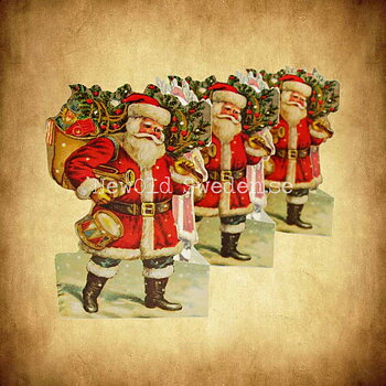 Pappersrad Tomte med julklappar Nostalgi 14 x 54 cm - R02