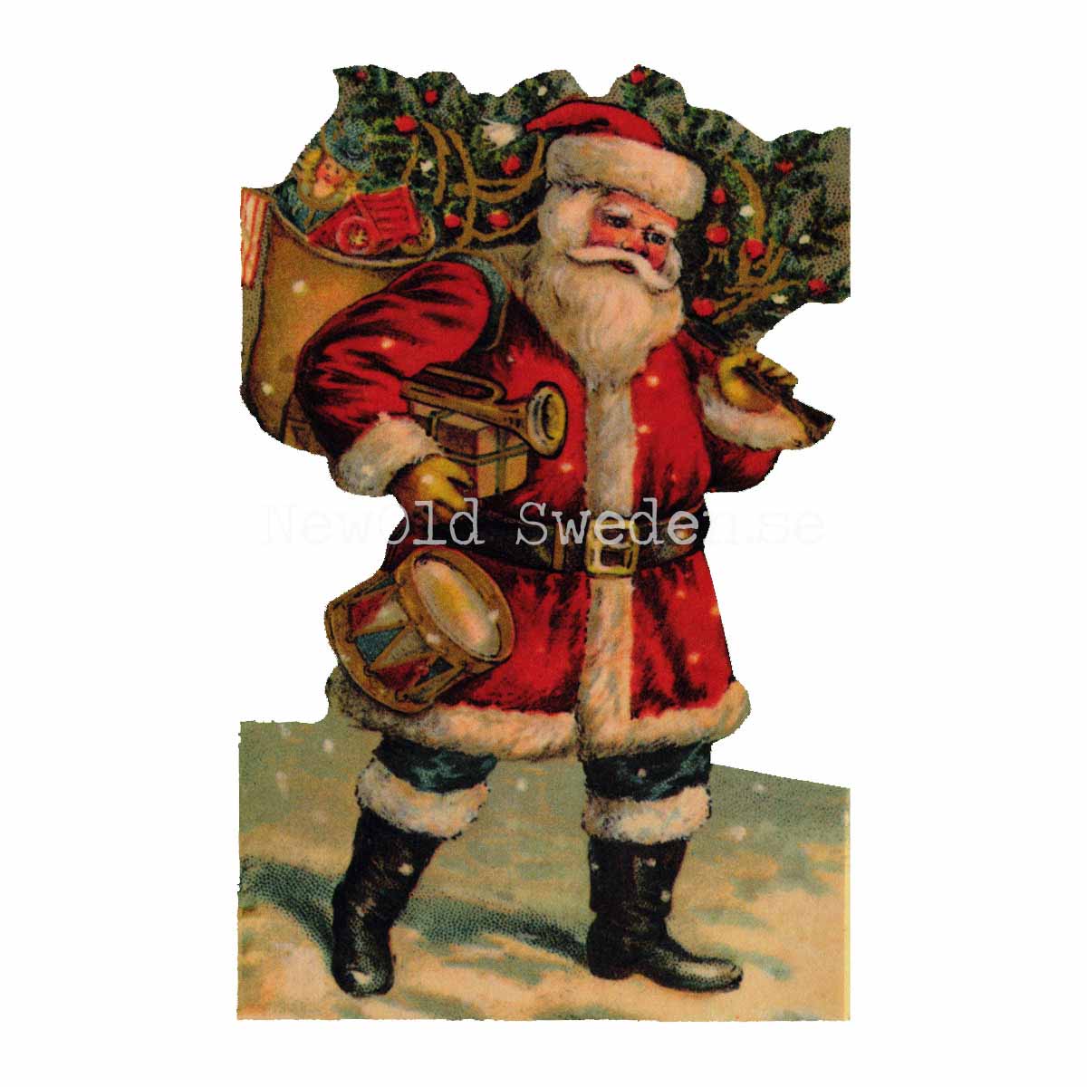 Pappersrad Tomte med julklappar Nostalgi 14 x 54 cm - R02 - 3