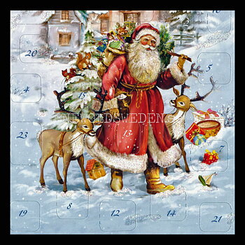 Adventskalenderkort Nostalgi Tomtar - Dubbel-kort med kuvert - 990