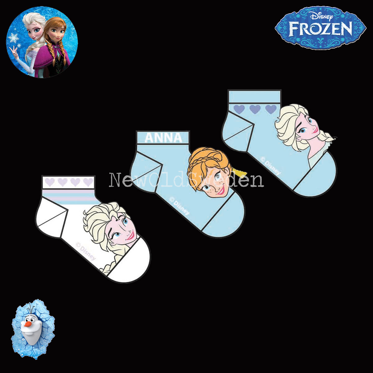 Sneakers 3-pack Frozen Disney Stl. 31/34 - Originals - 2050