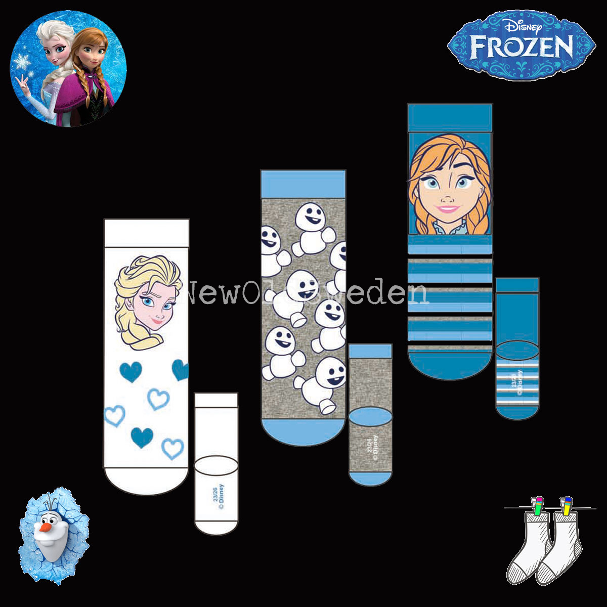 Sneakers 3-pack DISNEY FROZEN Stl. 27/30 - Originals - 2450