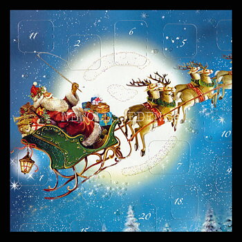 Adventskalenderkort Nostalgi Tomtar - Dubbel-kort med kuvert - 990
