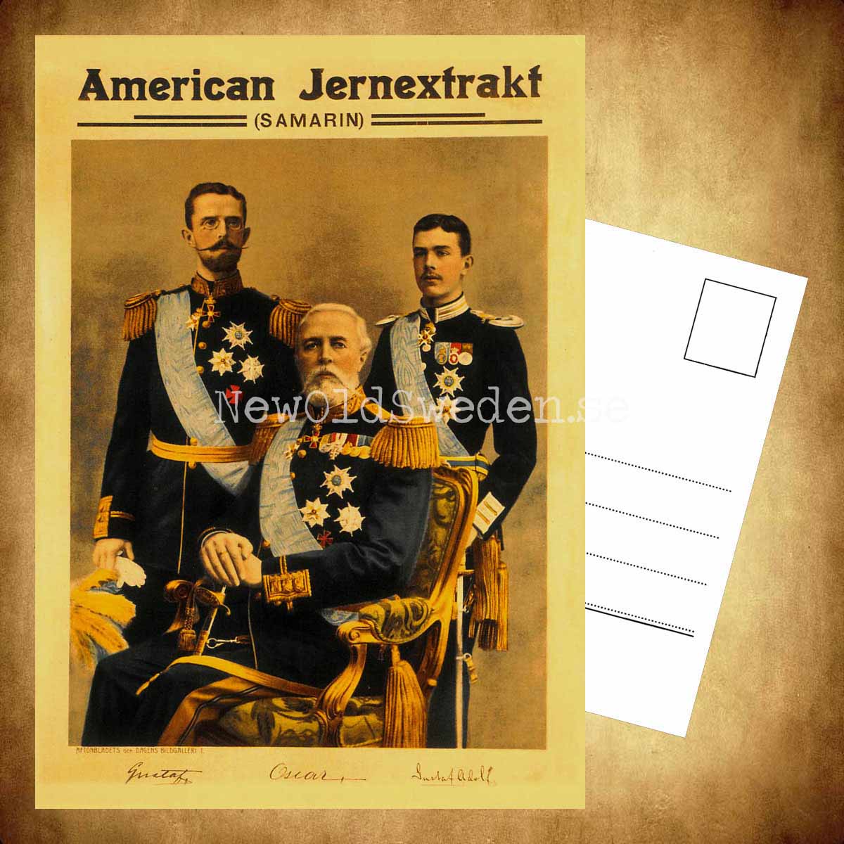 Tre Kungar - American Jernextrakt SAMARIN - Vykort A5 - 3