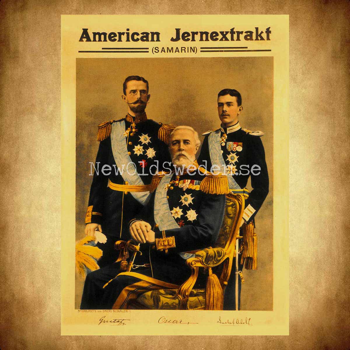 Tre Kungar - American Jernextrakt SAMARIN - Vykort A5 - 2