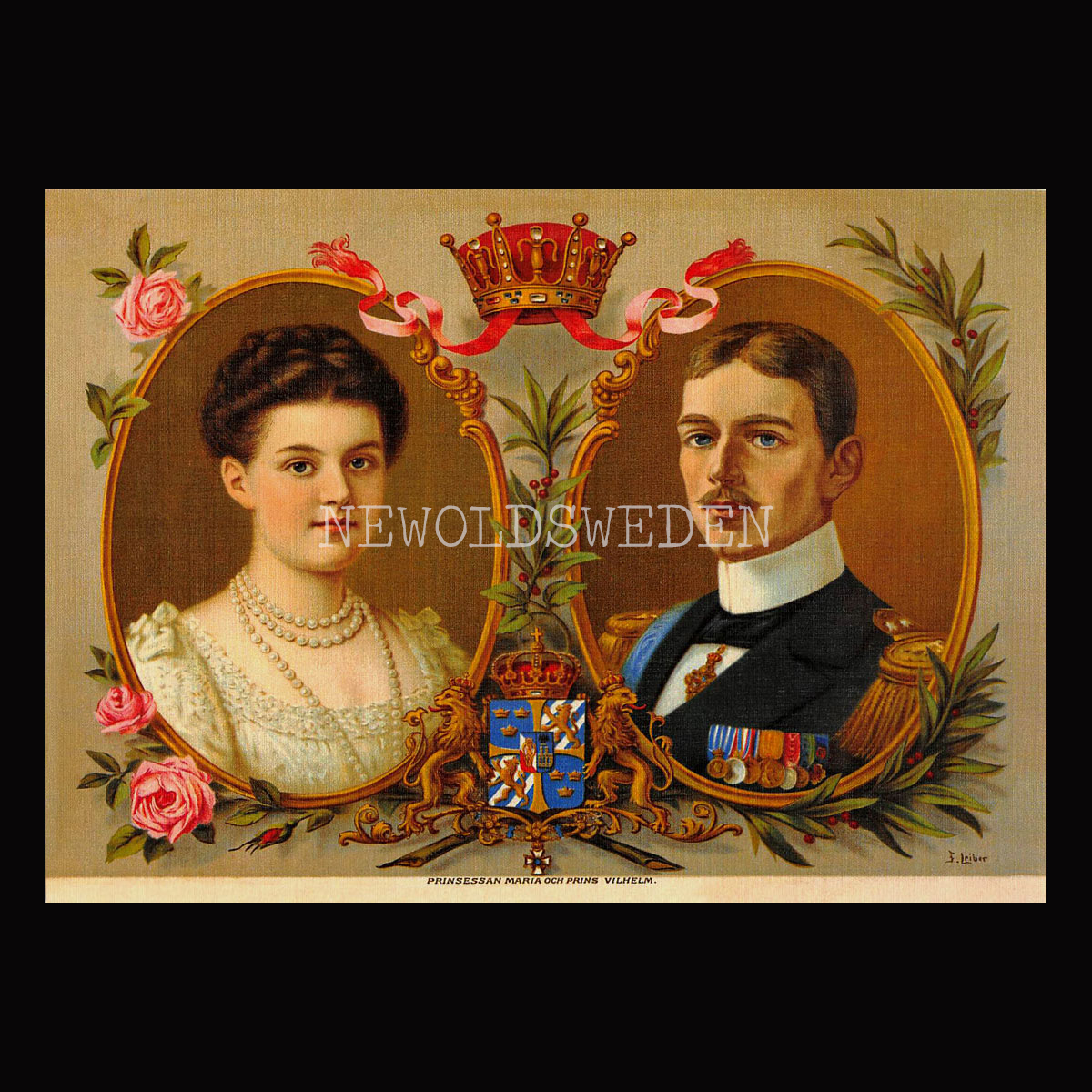 Prinsessan Maria Pawlowna 1890-1958 & Prins Wilhelm 1884-1965 - Vykort A5