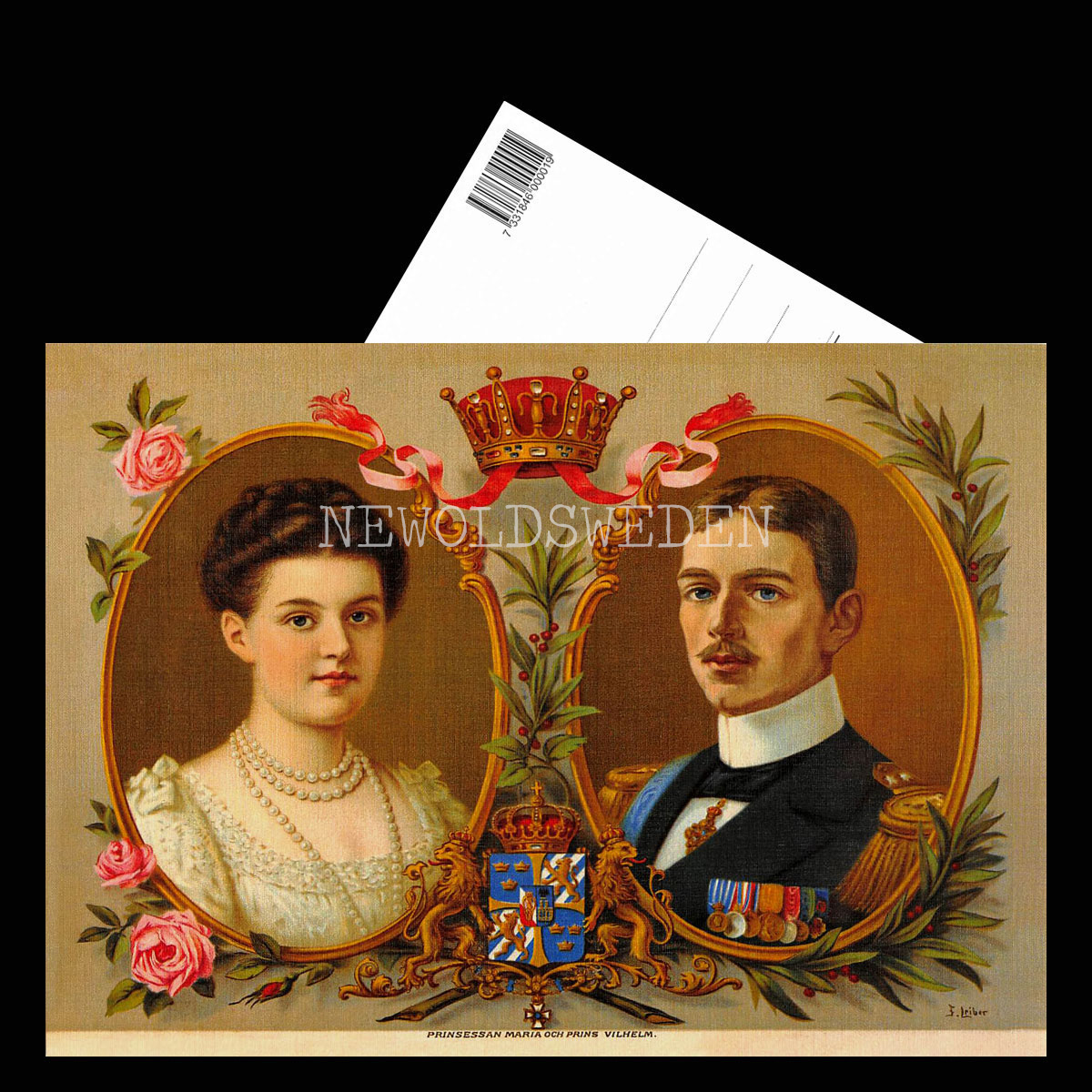 Prinsessan Maria Pawlowna 1890-1958 & Prins Wilhelm 1884-1965 - Vykort A5 - 3
