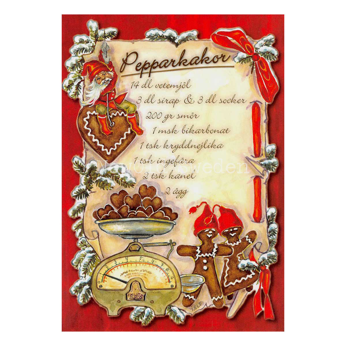 Pepparkakor - Julkort Receptvykort - Ingrid Elf - 960 - 4