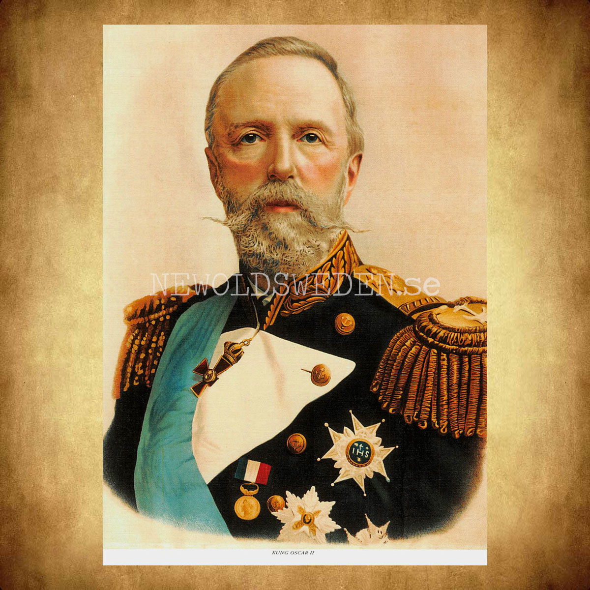 Kung Oscar II 1829-1907 - Vykort A5 - 2