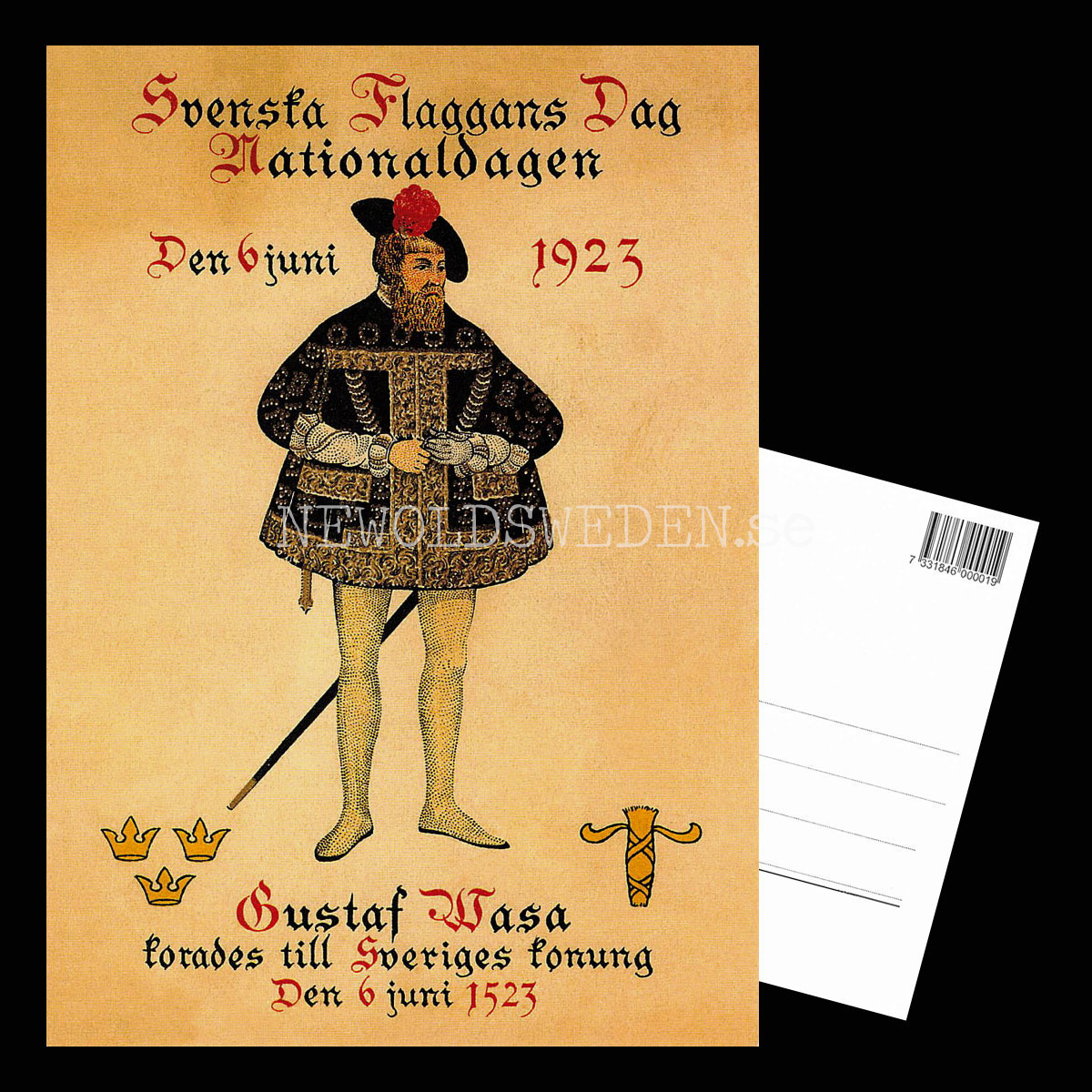 Svenska Flaggans Dag Nationaldagen 6 juni 1923 - Vykort A5 - 3