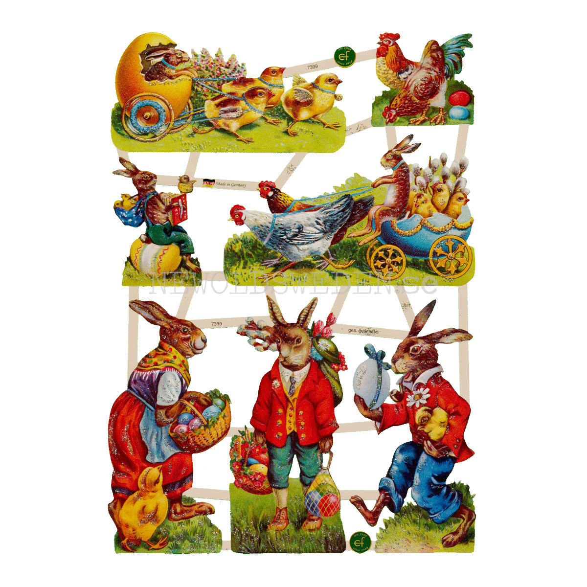 Påsk 16 x 23.5 cm - Bokmärke © Ernst Freihoff 7399 Glitter - 3