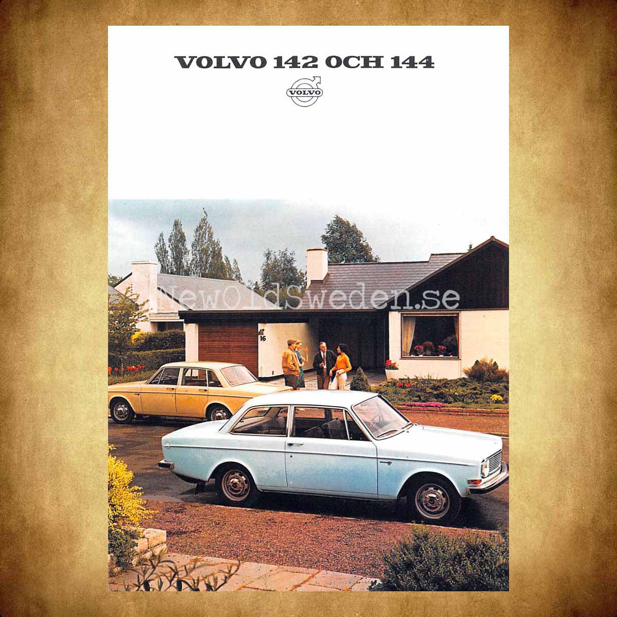 Volvo 142 och Volvo 144 - Vykort A5 - 2