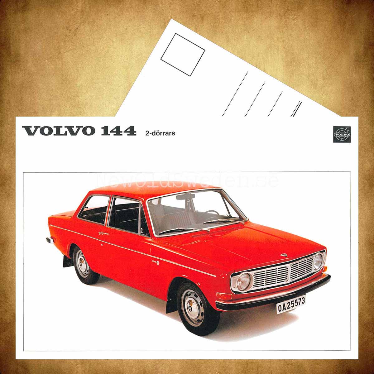 Volvo 144 2-dörrars - Vykort A5 - 3