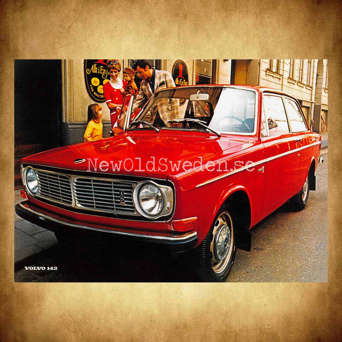 Volvo 142 - Vykort A5 - 2