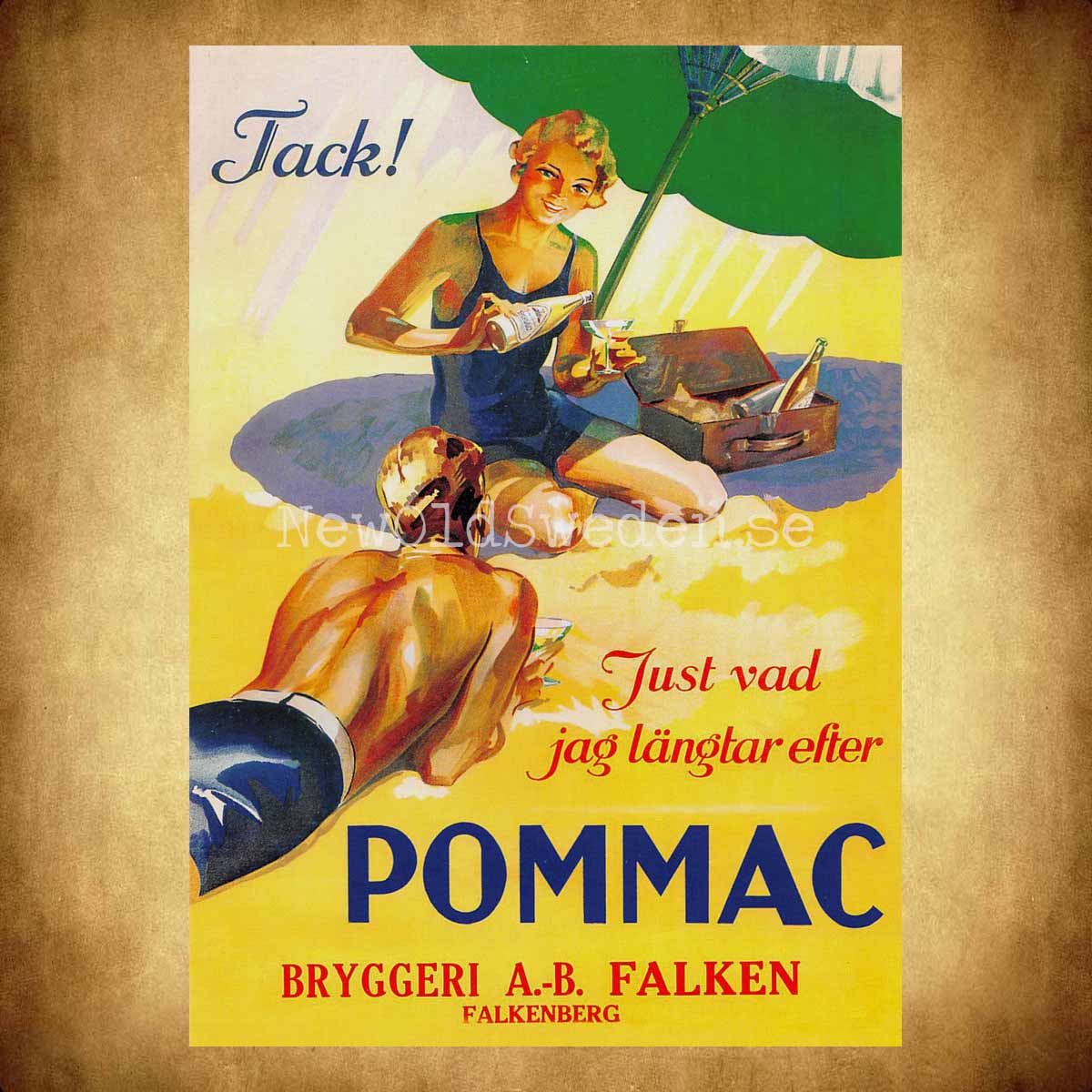 Pommac Bryggeri Falken Falkenberg - Vykort A5 - 2