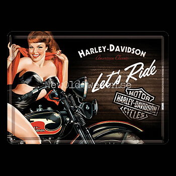 H-D Biker babe Let´s Ride - METAL CARD T5