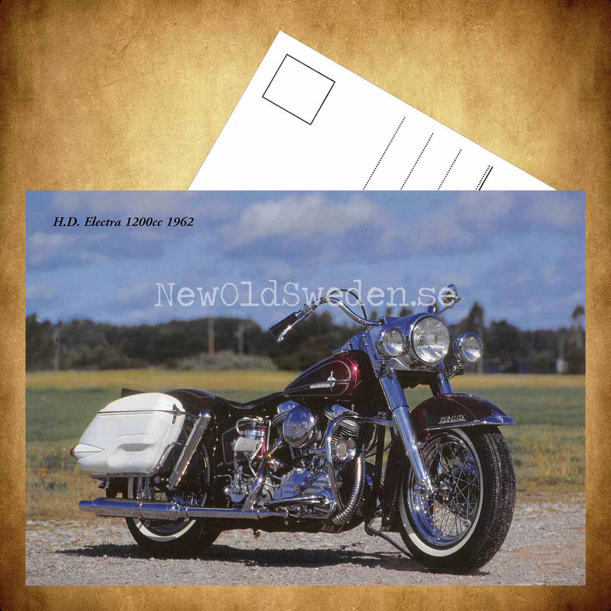 Harley Davidson Electra 1200cc 1962 - Vykort A5 - 3